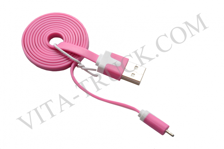 USB кабель microUSB для мобильных устройств (1м. плоский)  (№008)