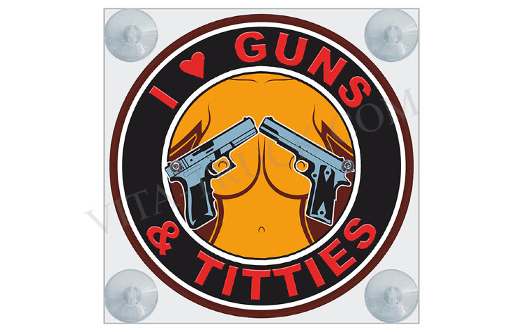Лайт-бокс "мини" №51 I LOVE GUNS на лобовое стекло VT-LTBX-MINI-S