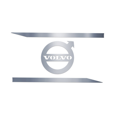 Буквы SDT (нерж.) эмблема на капот VOLVO FH-16 (логотип+лучи) (430х430, Ø168) ( Подсветка  Белый)