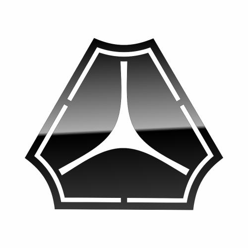 Светодиодная эмблема на капот (черный пластик) SITRAK C7H (239х207мм)