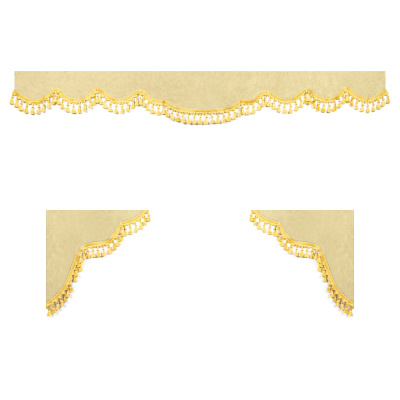 Ламбрекен комплект с маркой FORD TRANSIT 2019г.>   1,8м (бахрома 1кат) (Аликанте бежевый)