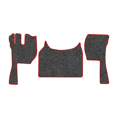 85-Коврики ворсовые VOLVO FH 13-16 от 2013г. -(ABTC 3 коврика. АТ) (UPP-3 (Серый) кант Красный)