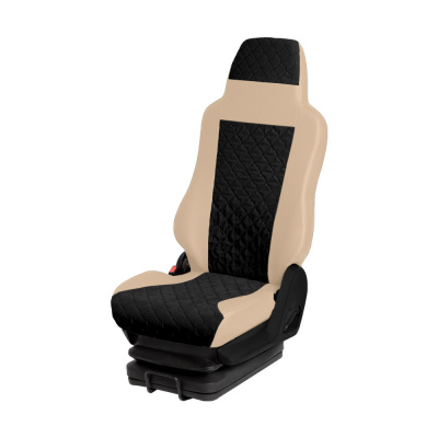 108 Чехлы ЭКО FORD CARGO  (1 ремень) 2 выс.сид. (Классик Бежевый+МФ_Черная)