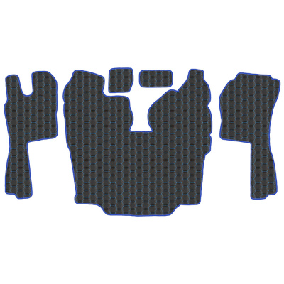 3.2 Коврики стёганные SCANIA seria R oт 2004  (АТ) 410  (Премиум Черный строчка Синяя)