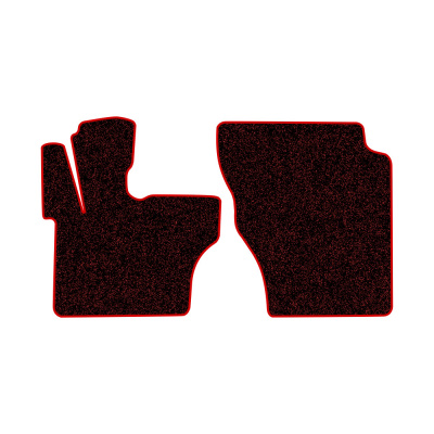 120-Коврики ворсовые JAC N200 -(АВ Водитель и пассажир) (Карлайт (Красный) кант Красный)