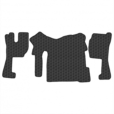 2.1 Коврики стёганные VOLVO FH 2 от 2002 до 2008 (МТ)  (Премиум Черный строчка Черная)