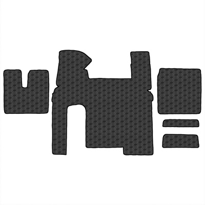 4.7 Коврики стёганные MAN TGX от 2007  (АТ, 2 полки, холодильник)  (Премиум Черный строчка Черная)