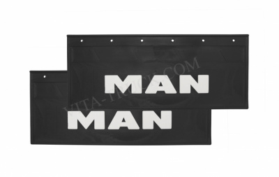 Брызговики Черные Люкс 67*27 MAN (Надпись Белая)