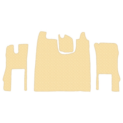 3.14 Коврики стёганные Scania 6 ser. R  (АТ, 1 пневм., 1 табуретка)  (Классик Бежевый)