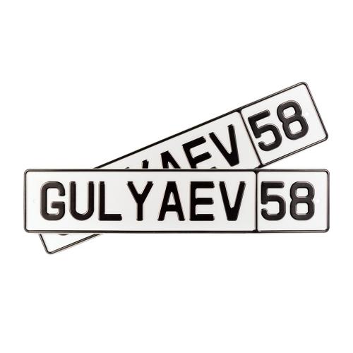 Автомобильный сувенирный номер GULYAEV 58