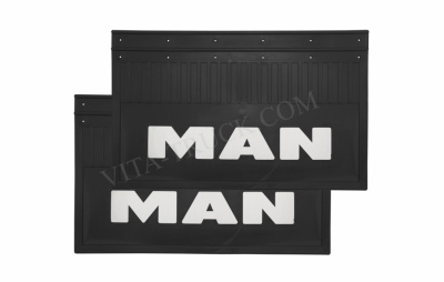 Брызговики Черные Люкс 56*36 MAN (Надпись Белая)
