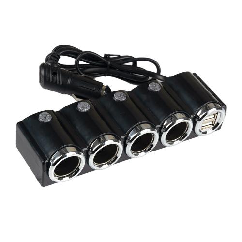 Разветвитель в прикуриватель № 1504 4 устройства USB 2 порта