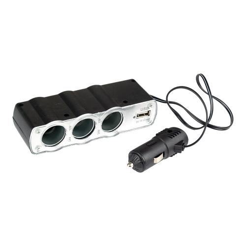 Разветвитель в прикуриватель № 011 3 устройства USB 1 порт