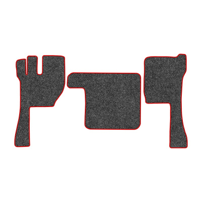 11-Коврики ворсовые VOLVO FH до 2009г -(ABTC 3 коврика. АТ) (UPP-3 (Серый) кант Красный)