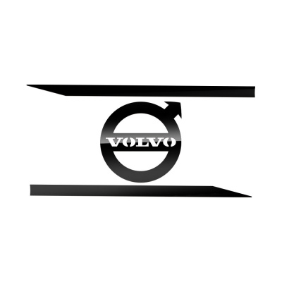 Буквы SDP (пластик) черный эмблема на капот VOLVO FH 13-16 (логотип+лучи) (361х385, Ø132) (Оранжевый)