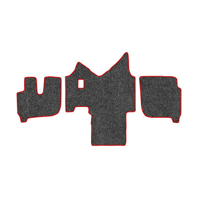 61-Коврики ворсовые IVECO Stralis широкая кабина -(АВС 3 коврика. МТ) (UPP-3 (Серый) кант Красный)