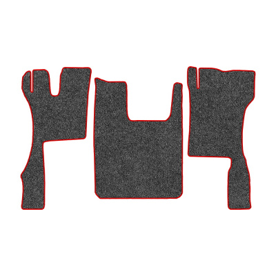 97-Коврики ворсовые SCANIA R 2018г > (увелич. шахта) -(ABTC 3 коврика. АТ) (UPP-3 (Серый) кант Красный)