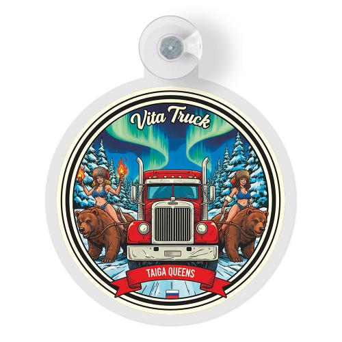 Вымпел-бейдж на присоске (Ø125мм) TAIGA QUEENS