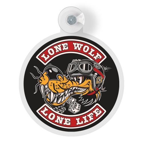 Вымпел-бейдж на присоске (Ø125мм) LONE WOLF