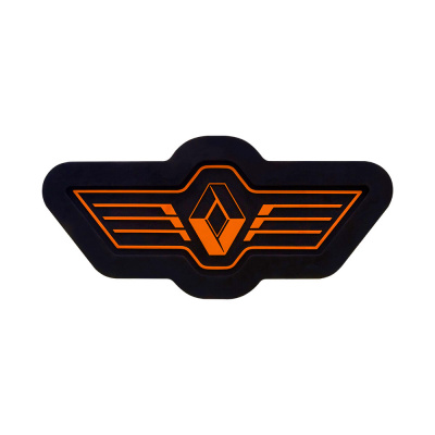 Панель на спальник 600*280 RENAULT (замша) - (24v) (Подсветка оранжевая)