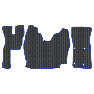 2.7 Коврики стёганные VOLVO FMX с 2011г. (АТ) 410  (Премиум Черный строчка Синяя)