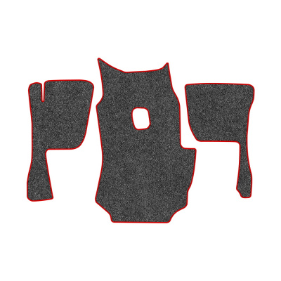 17-Коврики ворсовые VOLVO 470 (2002-2007г. косоглазая) -(АВС 3 коврика. МТ) (UPP-3 (Серый) кант Красный)