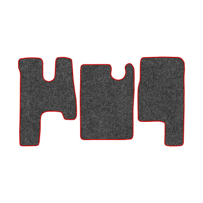 38-Коврики ворсовые MAZ EURO (Простор) -(АВС 3 коврика. МТ) (UPP-3 (Серый) кант Красный)