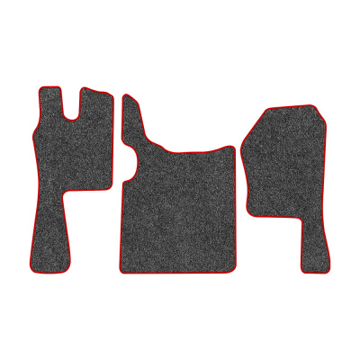 23-Коврики ворсовые SCANIA G (2011-2015) -(АВС 3 коврика. МТ) (UPP-3 (Серый) кант Красный)