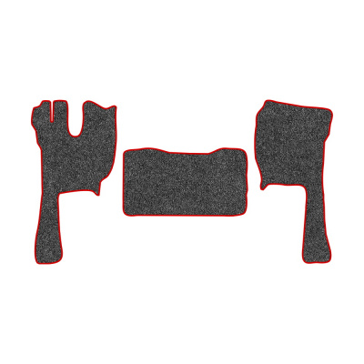 08-Коврики ворсовые VOLVO FH-12 2013г -(АВС 3 коврика. МТ) (UPP-3 (Серый) кант Красный)