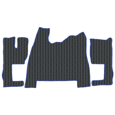2.11 Коврики стёганные VOLVO FH13 Бельгийка -  (Премиум Черный строчка Синяя)