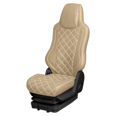 108 Чехлы Люкс FORD CARGO  (1 ремень) 2 выс.сид. (ПремиумБежевый+ПремиумБежевый)