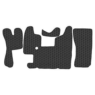 3.19 Коврики стёганные Scania 4 ser. L (МТ, 1 пневмо, 1 из стены)  (Премиум Черный строчка Черная)