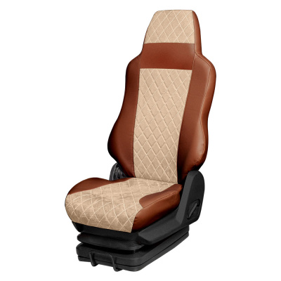 107/50 Чехлы Стандарт SCANIA 6 seria от 2018  (2 ремня) 2 выс.сид (ПегасКоричневый+АликБежевый)