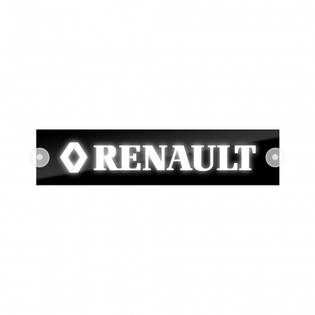 Табличка светодиодная 10*50 Лобовое (12v) (RENAULT белая)