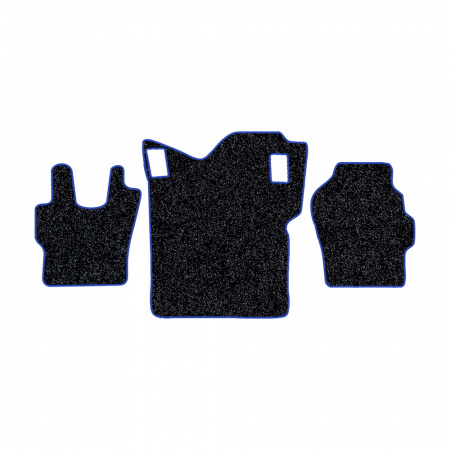 24-Коврики ворсовые SCANIA Р -(ABTC 3 коврика. АТ) (Карлайт (Серый) кант Синий)