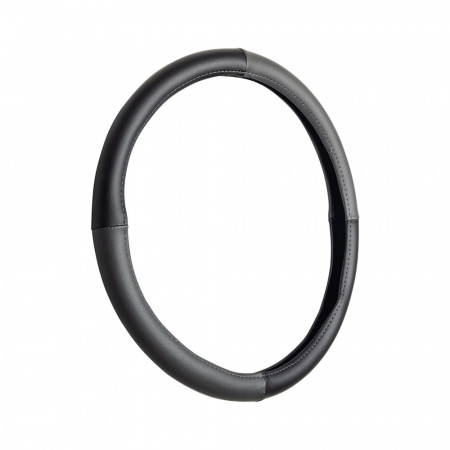 Оплетка руля черно-серая (экокожа, Ø45см)