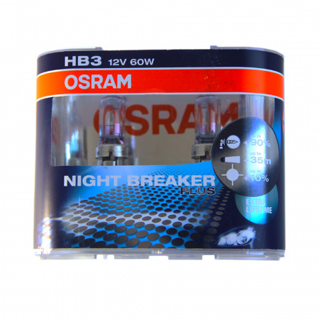 Автолампа  12V HB3 60w+90% (P20d)NIGHT BREAKER PLUS OSRAM