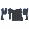 2.1 Коврики стёганные VOLVO FH 2 от 2002 до 2008 (МТ)  (Премиум Черный строчка Синяя)