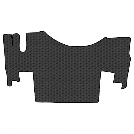 6.8 Коврики стёганные RENAULT GAMA T от 2014  (ровный пол, пассажирское сиденье пневмо)  (Премиум Черный строчка Черная)
