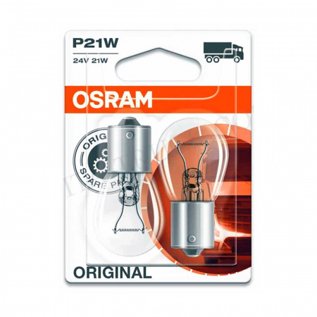Лампа OSRAM 7511-02B P21W 24V-21W (BA15s) (блистер 2шт.)