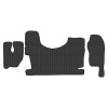 5.1 Коврики стёганные MERCEDES ACTROS MP-III, MP-II от 2004 (с туннелем и шахтой)  (Премиум Черный строчка Черная)