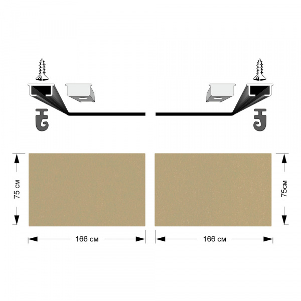 Комплект автоштор с направляющими GZ-2705 Комби (ТОЛЬКО САЛОН) 4 коротких напр.