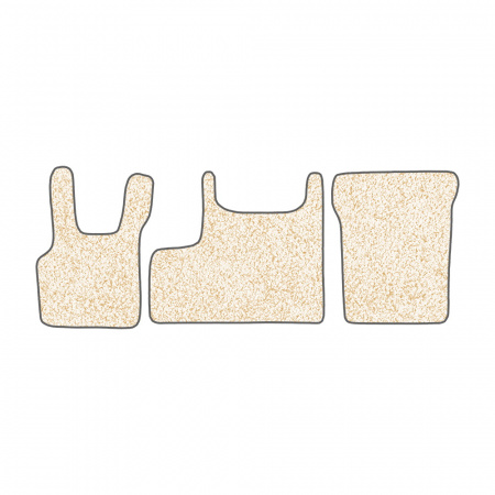 52-Коврики ворсовые DAF CF -(АВС 3 коврика. МТ) (Фортуна (Бежевый) кант Серый)