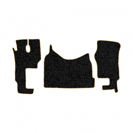 48-Коврики ворсовые MERCEDES ACTROS ЕВРО-5 (2007) МР2-МР3 -(ABTC 3 коврика. АТ) (Фортуна (Черный) кант Бежевый)