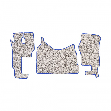 48-Коврики ворсовые MERCEDES ACTROS ЕВРО-5 (2007) МР2-МР3 -(ABTC 3 коврика. АТ) (Фортуна (Серый) кант Синий)