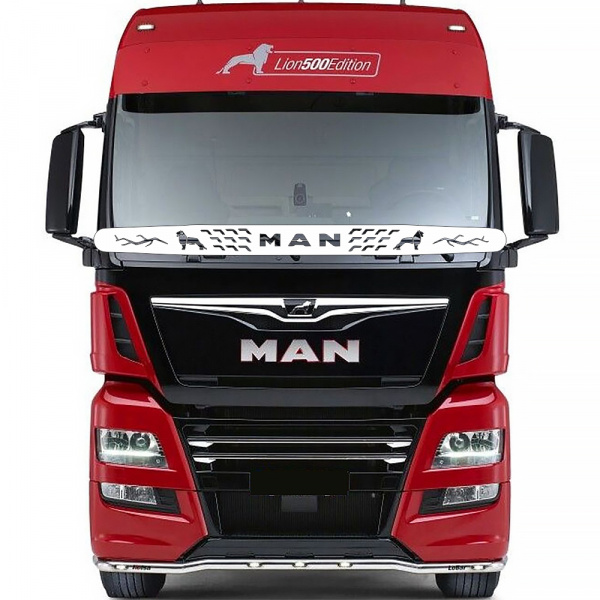 Защита лобового стекла для MAN TGX/TGS (нерж. сталь, косые углы)