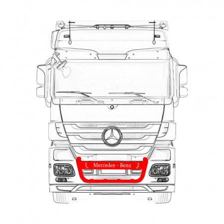 Кенгурятник с надписью для Mercedes MP3 MB004