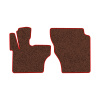 120-Коврики ворсовые JAC N200 -(АВ Водитель и пассажир) (Фортуна (Коричневый) кант Красный)