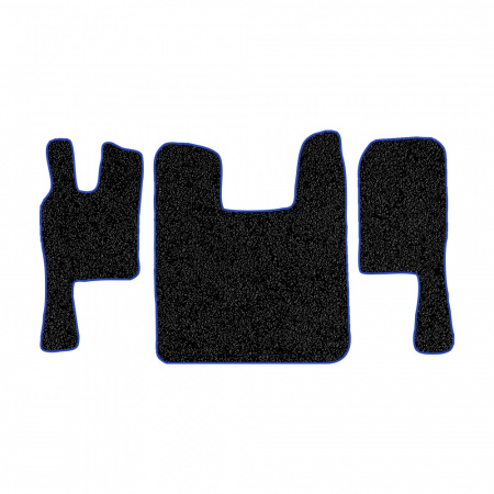 67-Коврики ворсовые SCANIA 124 (после 2010г) -(ABTC 3 коврика. АТ) (Фортуна (Черный) кант Синий)