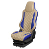108 Чехлы Люкс FORD CARGO  (1 ремень) 2 выс.сид. (ПремиумСиний+ПремиумБежевый)